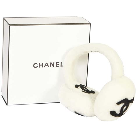 chanel ear muffs white|chanel bow tie for hair.